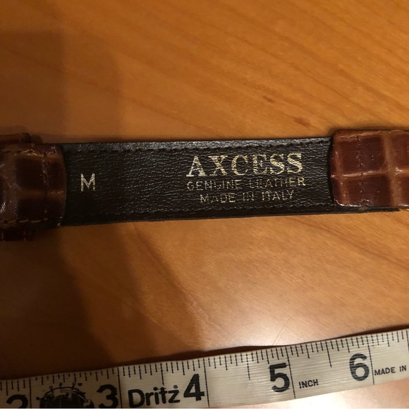 AXCESS brown leather and gold chain belt - Picture 3 of 3